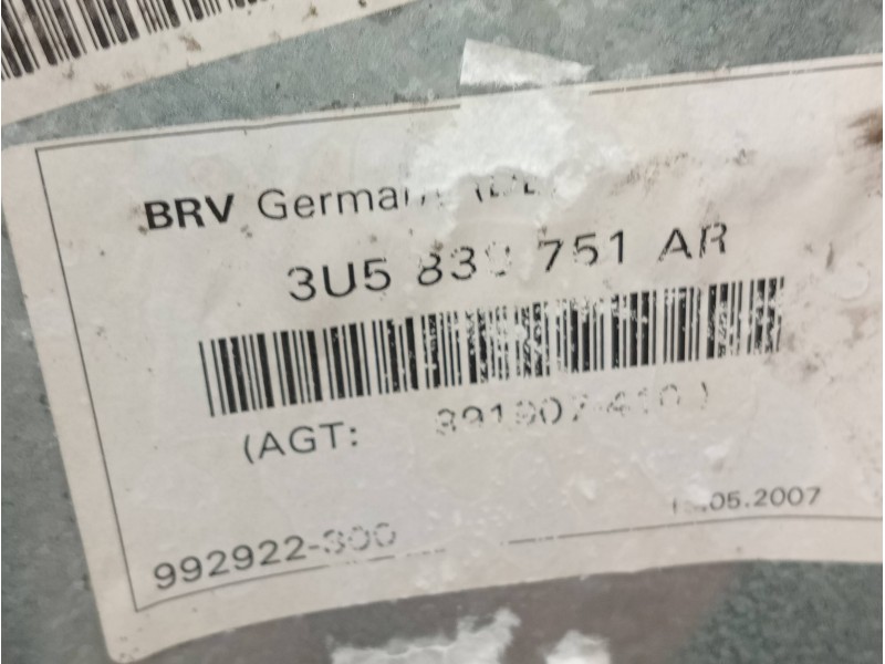 Recambio de elevalunas trasero izquierdo para skoda superb (3u4) classic referencia OEM IAM 3B9839755C13 3U6839751AR 4P