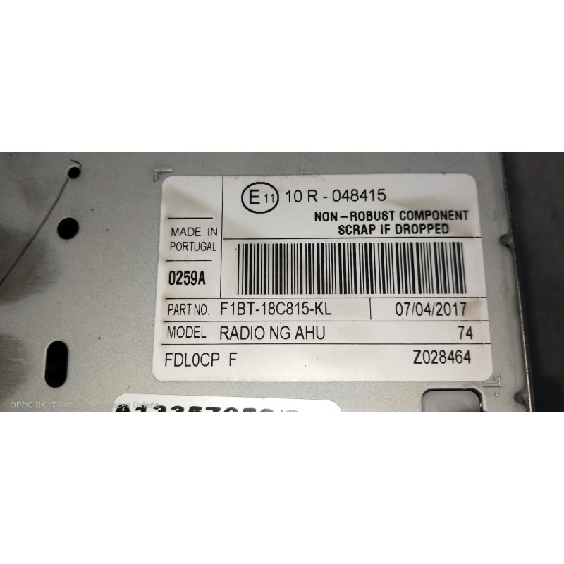 Recambio de sistema audio / radio cd para ford focus lim. st-line referencia OEM IAM F1BT18C815KL  