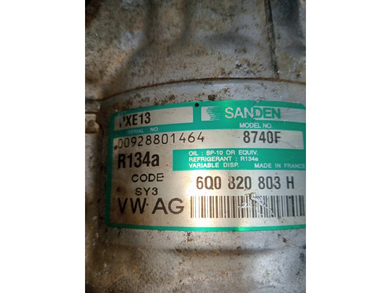 Recambio de compresor aire acondicionado para seat ibiza (6l1) 1.9 sdi referencia OEM IAM PXE138740F 6Q0820803H 