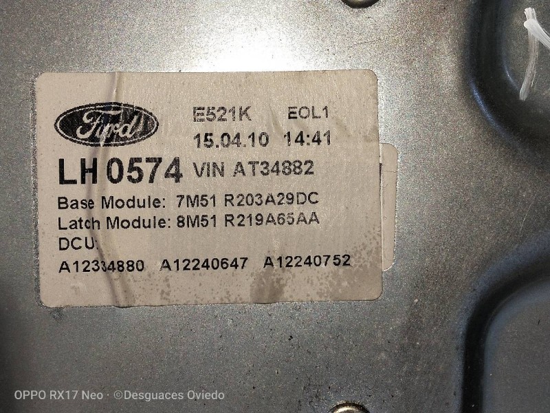 Recambio de elevalunas delantero izquierdo para ford kuga (cbv) trend referencia OEM IAM   