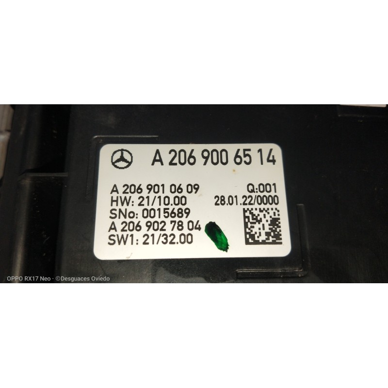 Recambio de sistema navegacion gps para mercedes clase c (w206) familiar (2021 - ...) c 220 d referencia OEM IAM A2069006514 A20