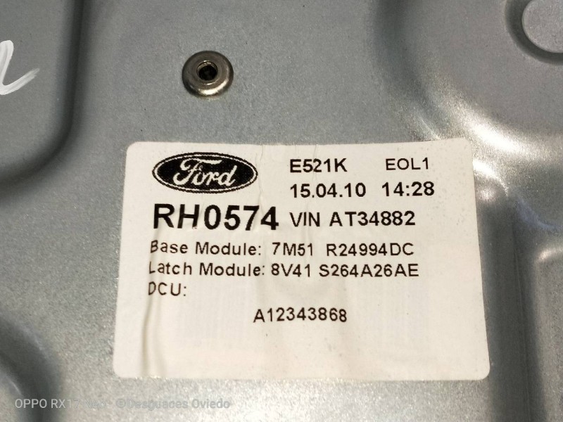 Recambio de elevalunas trasero derecho para ford kuga (cbv) trend referencia OEM IAM   