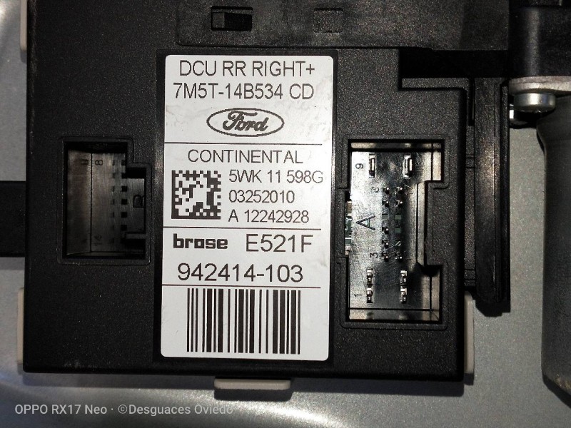 Recambio de elevalunas trasero derecho para ford kuga (cbv) trend referencia OEM IAM   