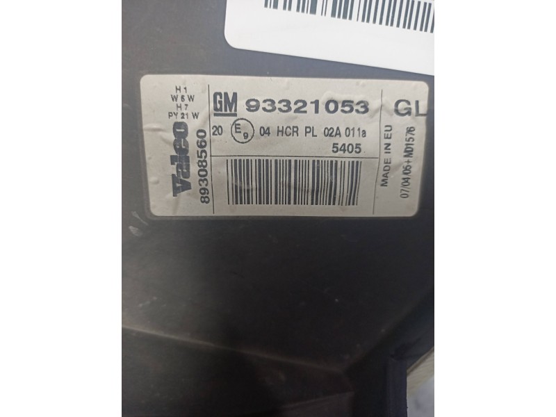 Recambio de faro derecho para opel meriva cosmo referencia OEM IAM 93321053 89308560 