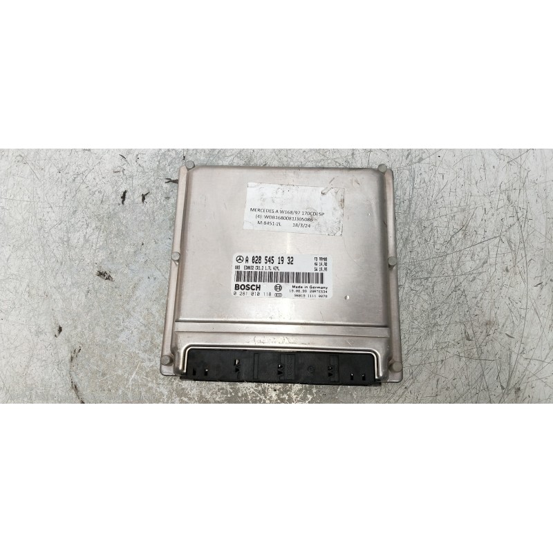 Recambio de centralita motor uce para mercedes clase a (w168) 170 cdi (168.008) referencia OEM IAM 0281010118 A0285451932 