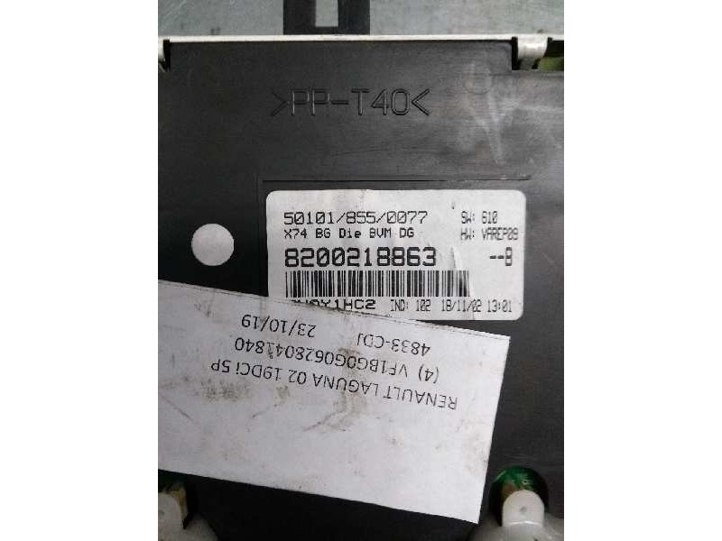 Recambio de cuadro instrumentos para renault laguna ii (bg0) dynamique referencia OEM IAM 8200218863 501018550077  Recambio de cuadro instrumentos para renault laguna ii (bg0) dynamique referencia OEM IAM 8200218863 501018550077