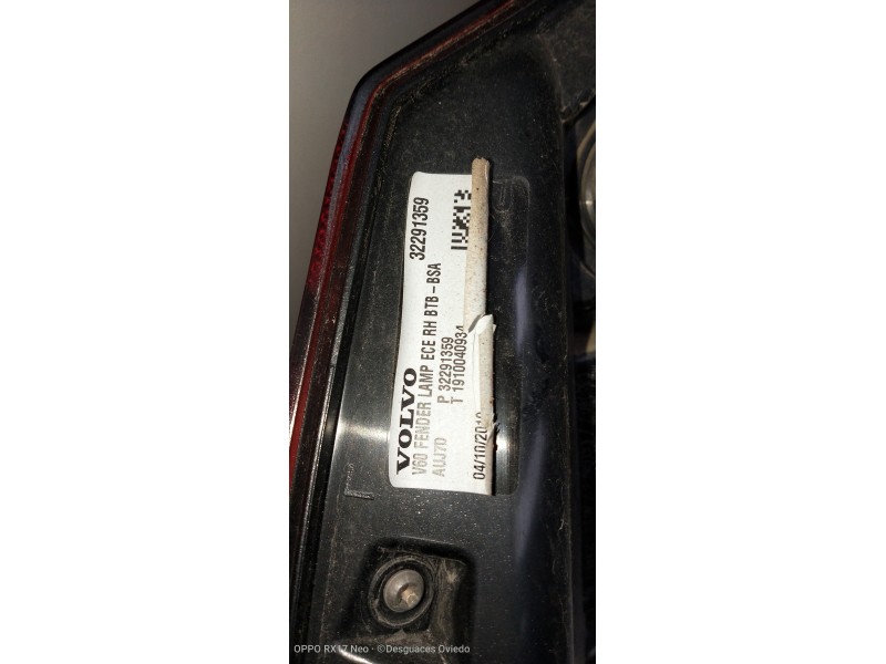 Recambio de piloto trasero derecho para volvo v60 cross country pro awd referencia OEM IAM P32291359 32291359 