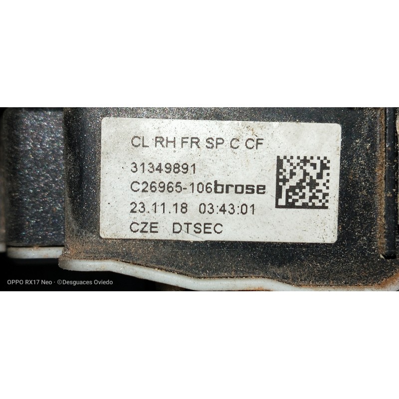 Recambio de motor cierre centralizado delantero derecho para volvo v60 cross country pro awd referencia OEM IAM 31349891  