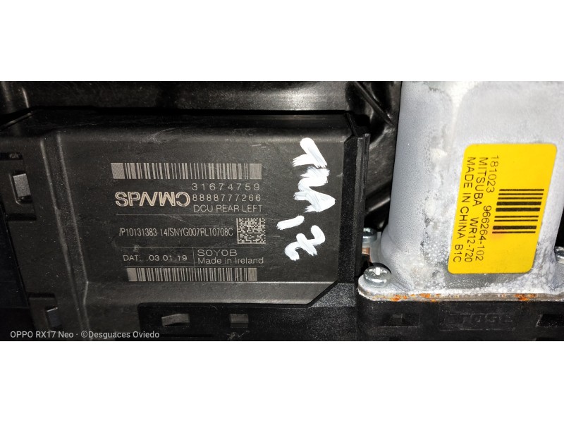 Recambio de elevalunas trasero izquierdo para volvo v60 cross country pro awd referencia OEM IAM 966264102 31674759 31462706 