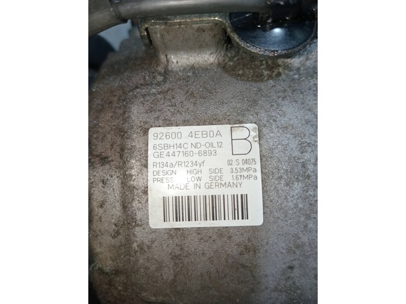 Recambio de compresor aire acondicionado para renault megane iii berlina 5 p dynamique referencia OEM IAM 4471606893 926004EB04 