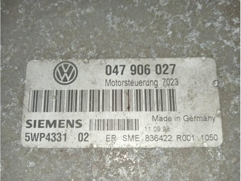 Recambio de centralita motor uce para volkswagen lupo (6x1/6e1) conceptline referencia OEM IAM 047906027 5WP433102 