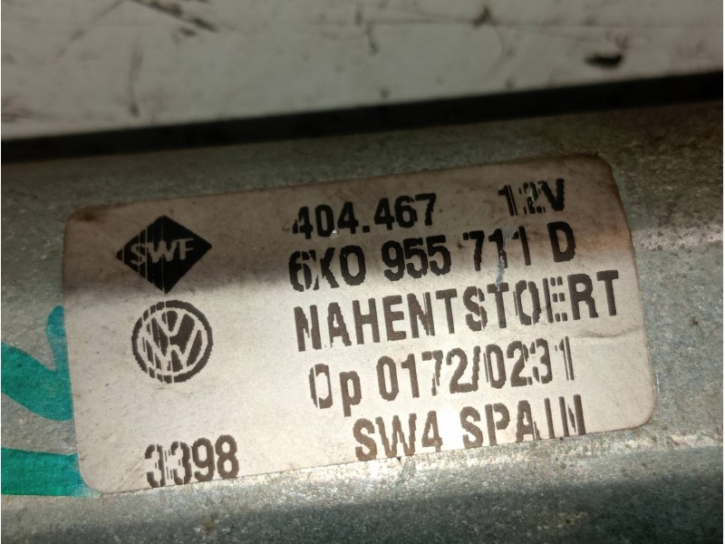 Recambio de motor limpia trasero para volkswagen lupo (6x1/6e1) conceptline referencia OEM IAM 6K0955711D 404467 