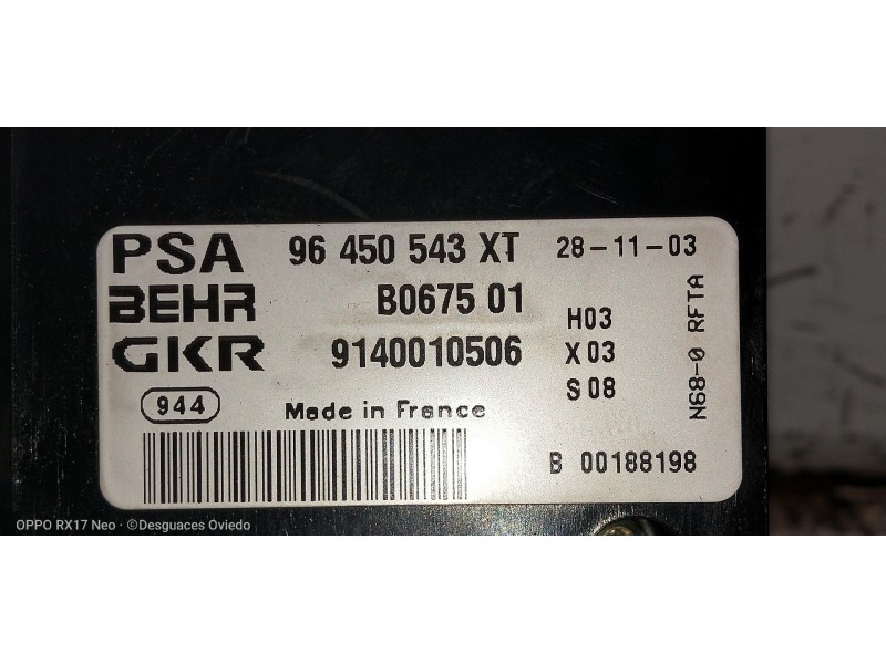 Recambio de mando calefaccion / aire acondicionado para citroen xsara picasso 2.0 hdi vivace referencia OEM IAM 96450543XT B0675