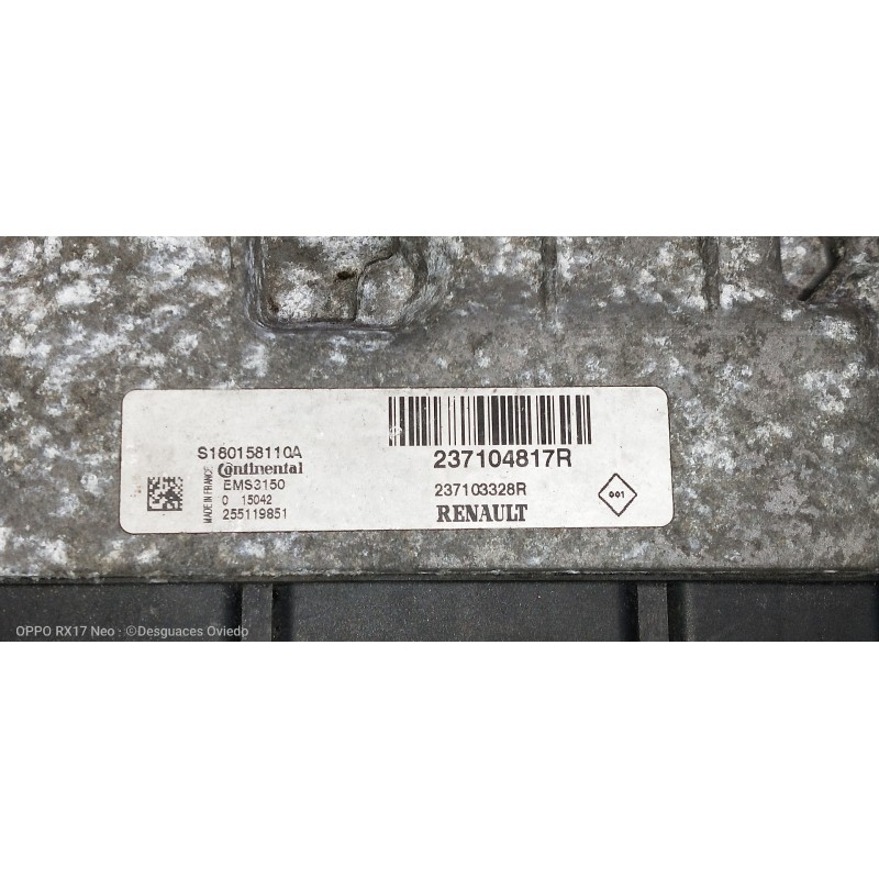 Recambio de centralita motor uce para renault megane iii berlina 5 p dynamique referencia OEM IAM 237104817R 237103328R 