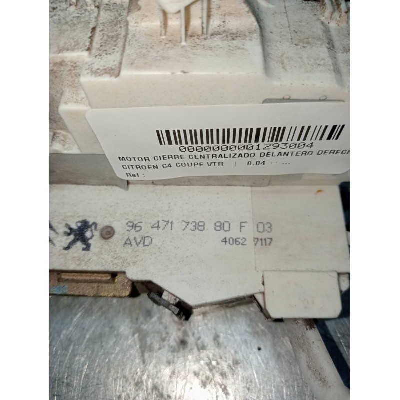Recambio de motor cierre centralizado delantero derecho para citroen c4 coupe vtr referencia OEM IAM 9647173880  3P