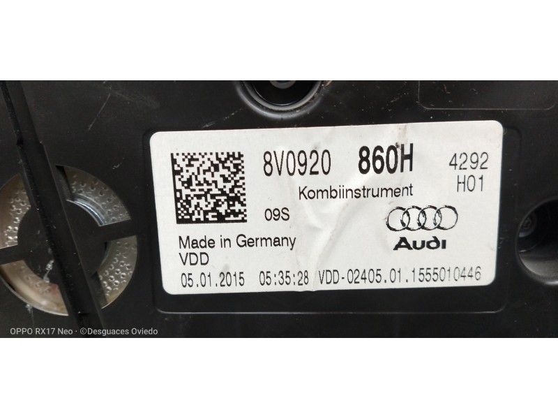Recambio de cuadro instrumentos para audi a3 sedán(8vs) attraction referencia OEM IAM 8V0920860H  