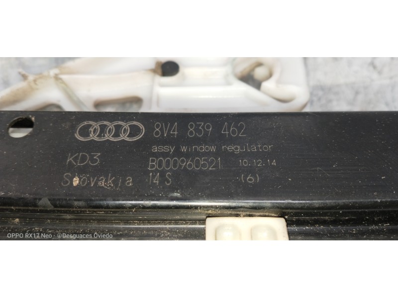 Recambio de elevalunas trasero derecho para audi a3 sedán(8vs) attraction referencia OEM IAM 8V4839462 5Q0959802 