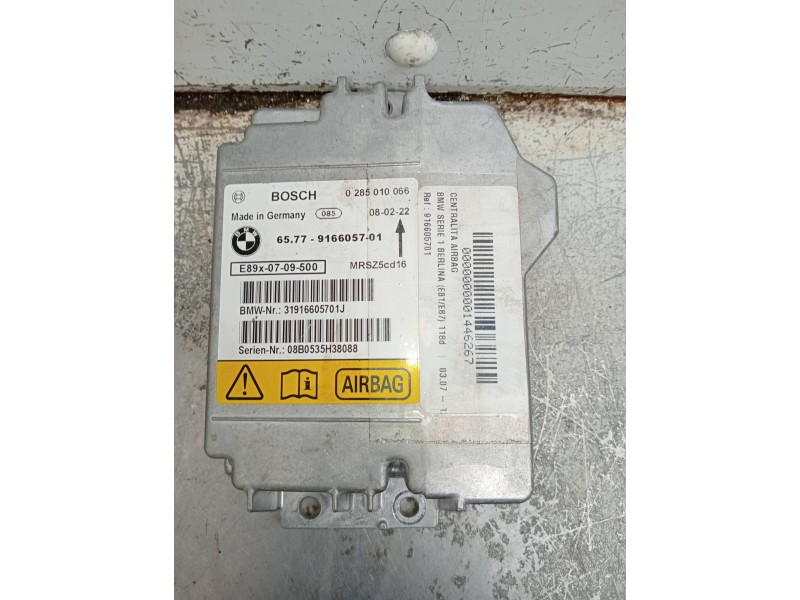 Recambio de centralita airbag para bmw serie 1 berlina (e81/e87) 118d referencia OEM IAM 916605701 0285010066 E89X0709500