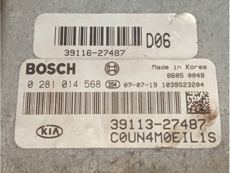 Recambio de centralita motor uce para kia carens (un) concept referencia OEM IAM 3911327487 0281014568 86050048