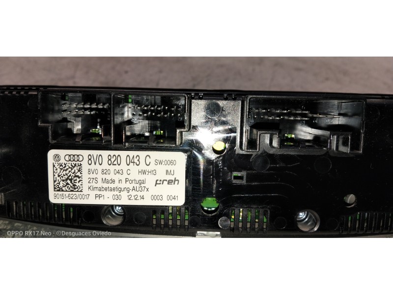 Recambio de mando calefaccion / aire acondicionado para audi a3 sedán(8vs) attraction referencia OEM IAM 8V0820043C  