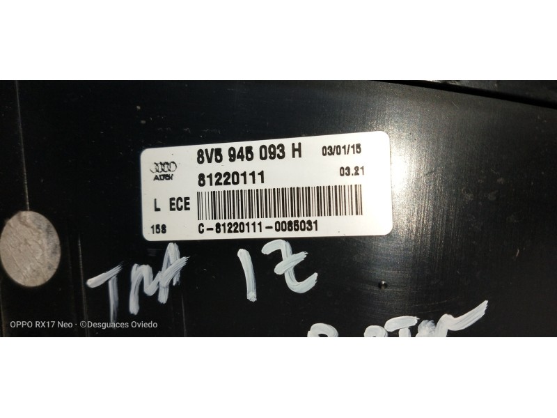 Recambio de piloto trasero izquierdo interior para audi a3 sedán(8vs) attraction referencia OEM IAM 8V5945093H 81220111 