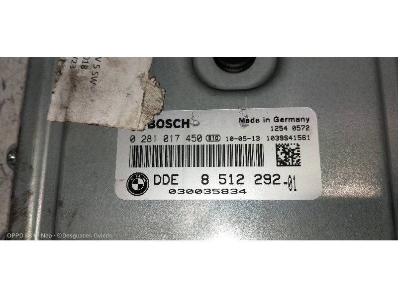 Recambio de centralita motor uce para bmw serie 3 touring (e91) 318d referencia OEM IAM 0281017450 DDW8512292 