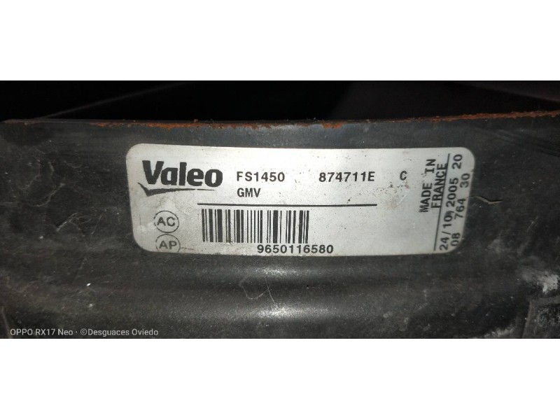 Recambio de electroventilador para citroen c4 picasso 1.6 16v hdi fap referencia OEM IAM 9650116580  