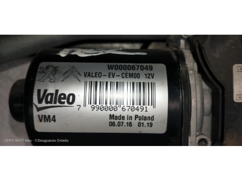 Recambio de motor limpia delantero para toyota proace verso compact shuttle referencia OEM IAM W000067049 9808465280 W000069722 