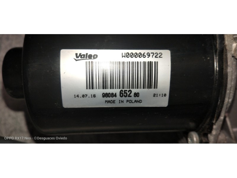 Recambio de motor limpia delantero para toyota proace verso compact shuttle referencia OEM IAM W000067049 9808465280 W000069722 