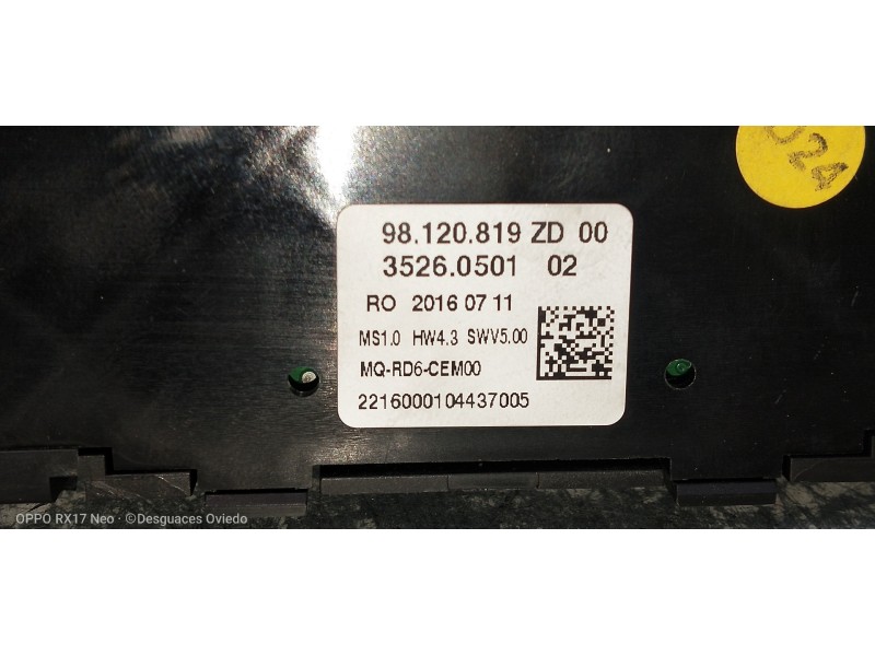 Recambio de mando multifuncion para toyota proace verso compact shuttle referencia OEM IAM 98120819ZD  