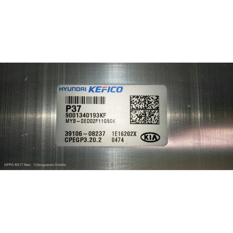 Recambio de centralita motor uce para kia rio (yb) 1.2 cat referencia OEM IAM 3910608237 P37 9001340193KF 