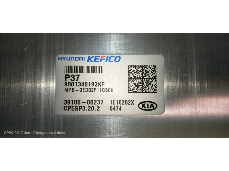 Recambio de centralita motor uce para kia rio (yb) 1.2 cat referencia OEM IAM 3910608237 P37 9001340193KF 