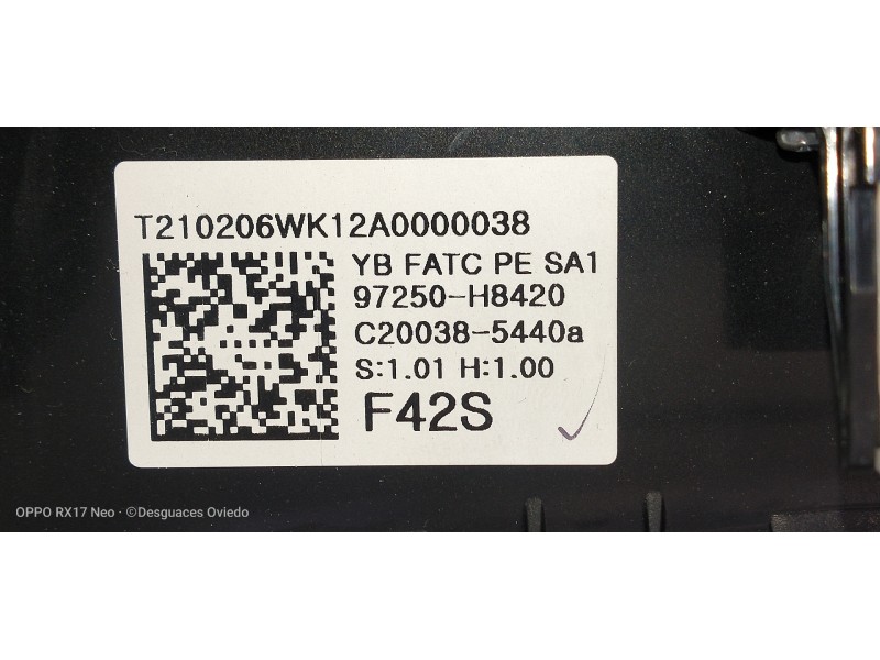 Recambio de mando calefaccion / aire acondicionado para kia rio (yb) 1.2 cat referencia OEM IAM 97250H8420 97250H8XXX 