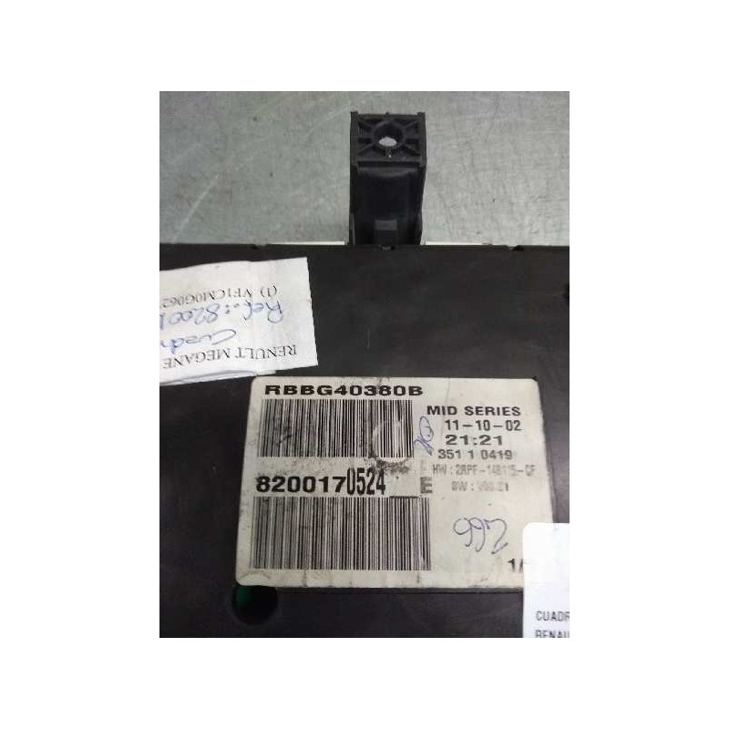 Recambio de cuadro instrumentos para renault megane ii classic berlina 1.9 dci diesel referencia OEM IAM 8200170524E  