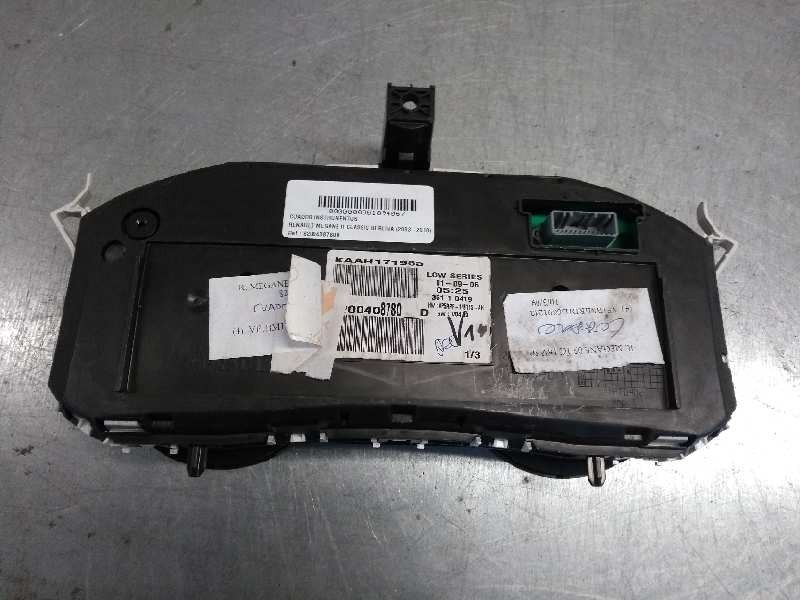 Recambio de cuadro instrumentos para renault megane ii classic berlina 1.6 16v referencia OEM IAM 8200408780D   Recambio de cuadro instrumentos para renault megane ii classic berlina 1.6 16v referencia OEM IAM 8200408780D