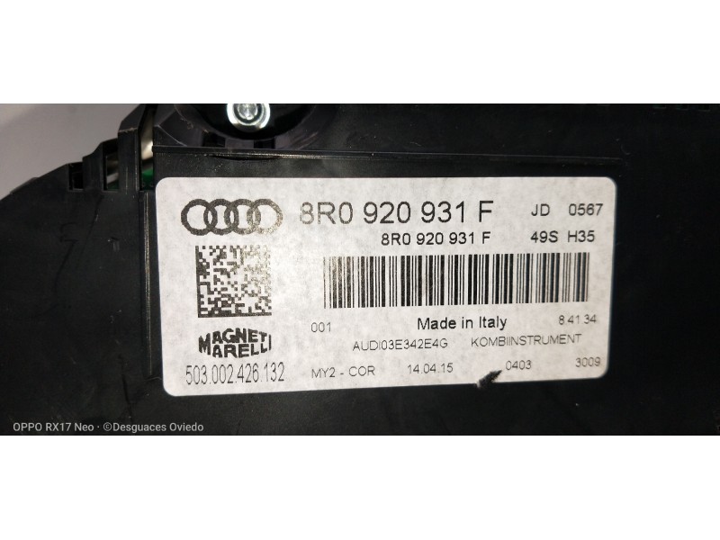 Recambio de cuadro instrumentos para audi sq5 (8r) 3.0 tdi quattro referencia OEM IAM 8R0920931F 503002426132 