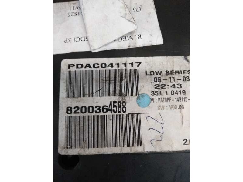 Recambio de cuadro instrumentos para renault megane ii berlina 5p 1.5 dci diesel referencia OEM IAM 8200364588   Recambio de cuadro instrumentos para renault megane ii berlina 5p 1.5 dci diesel referencia OEM IAM 8200364588