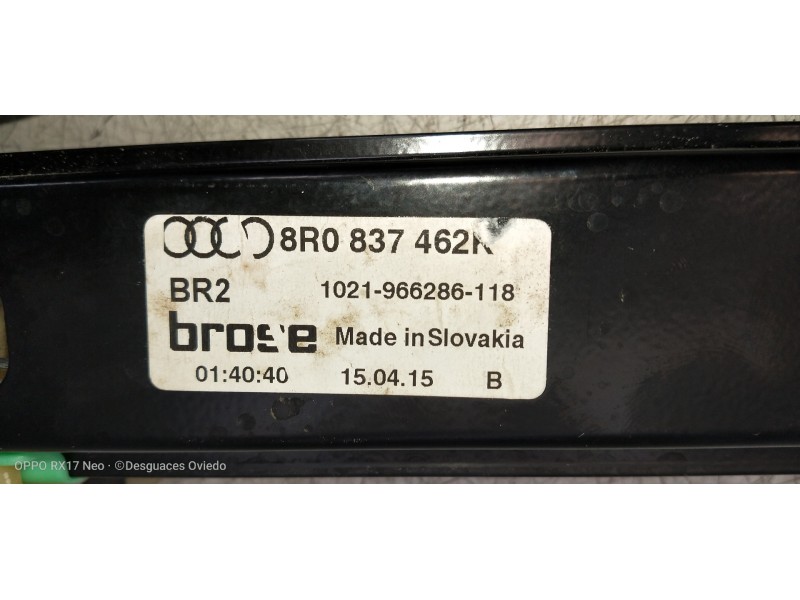 Recambio de elevalunas delantero derecho para audi sq5 (8r) 3.0 tdi quattro referencia OEM IAM 8R0837461K 8K0959801B 