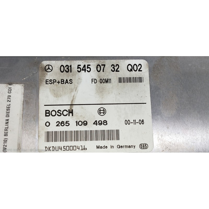 Recambio de modulo electronico para mercedes clase e (w210) berlina diesel 270 cdi (210.016) referencia OEM IAM 0315450732 02651