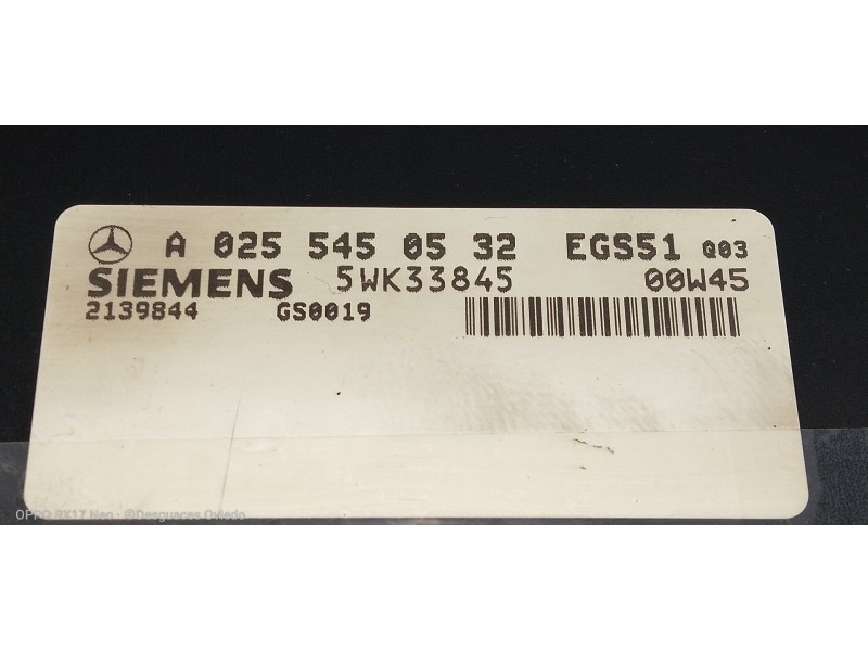 Recambio de modulo electronico para mercedes clase e (w210) berlina diesel 270 cdi (210.016) referencia OEM IAM A0255450532 5WK3