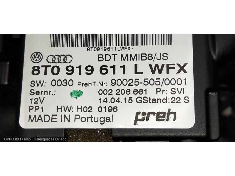 Recambio de mando multifuncion para audi sq5 (8r) 3.0 tdi quattro referencia OEM IAM 8T0919611L  