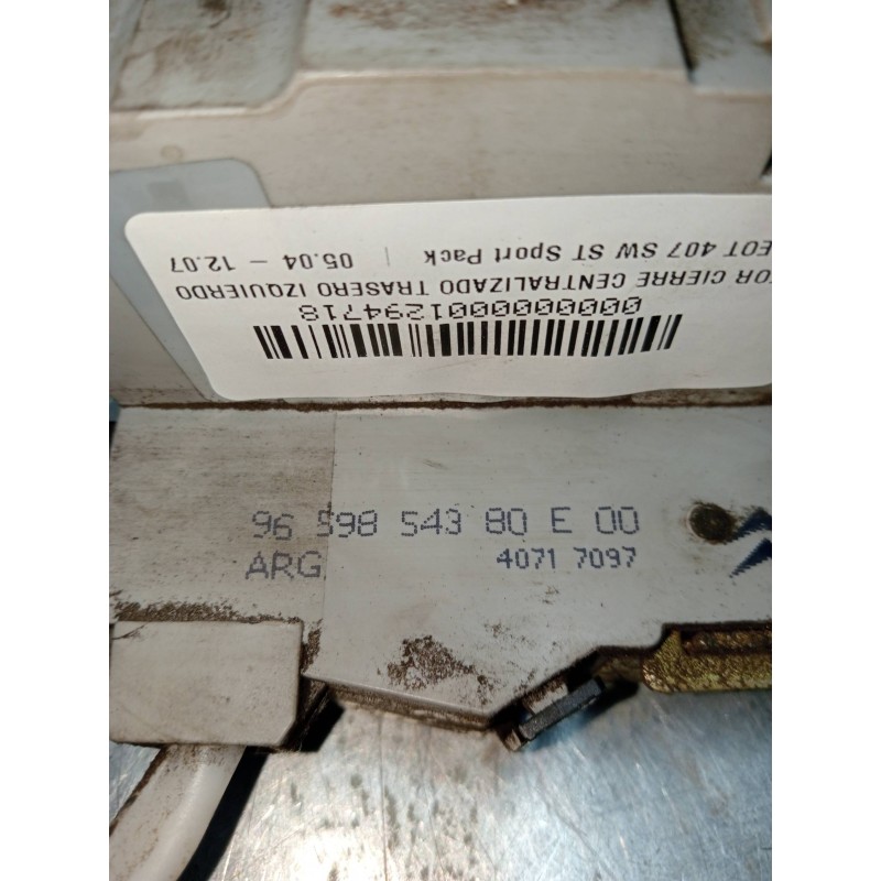 Recambio de motor cierre centralizado trasero izquierdo para peugeot 407 sw st sport pack referencia OEM IAM 9659854380  5P