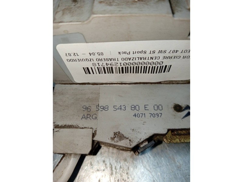 Recambio de motor cierre centralizado trasero izquierdo para peugeot 407 sw st sport pack referencia OEM IAM 9659854380  5P