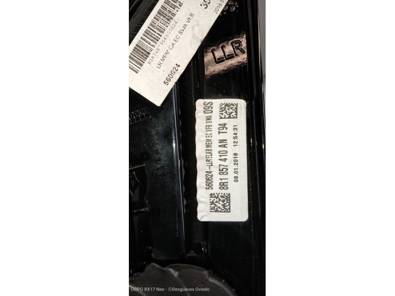 Recambio de retrovisor derecho para audi sq5 (8r) 3.0 tdi quattro referencia OEM IAM 8R1857410AN  
