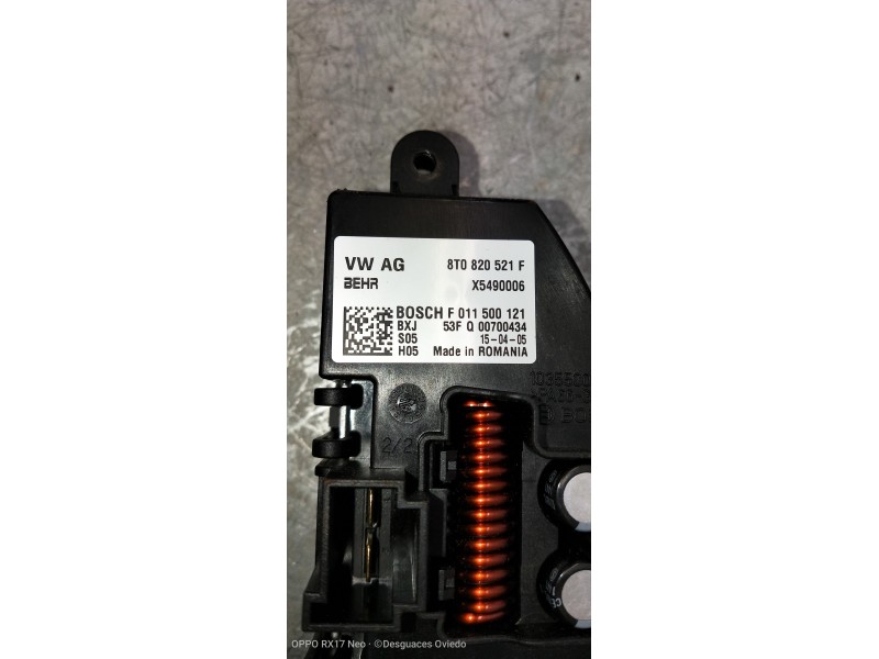 Recambio de resistencia calefaccion para audi sq5 (8r) 3.0 tdi quattro referencia OEM IAM 8T0820521F F011500121 