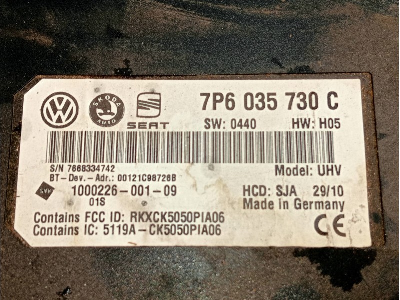 Recambio de modulo electronico para seat ibiza (6j5) reference referencia OEM IAM 7P6035730C 100022600109 