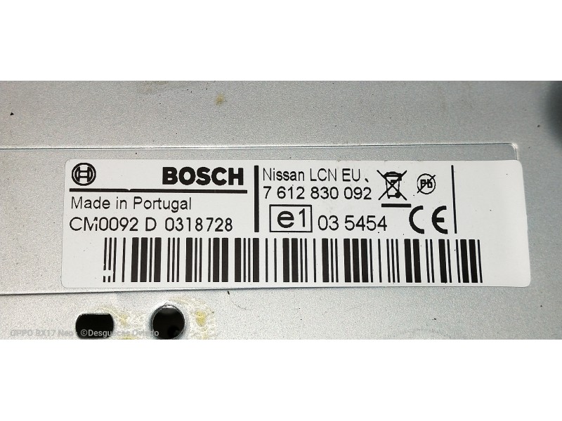Recambio de sistema audio / radio cd para nissan qashqai (j10) acenta referencia OEM IAM 7612830092 CM0092D0318728 