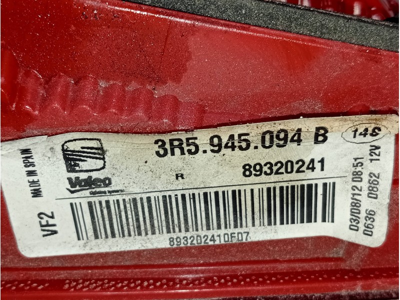 Recambio de piloto trasero derecho interior para seat exeo berlina (3r2) reference referencia OEM IAM 3R5945094B 89320241 