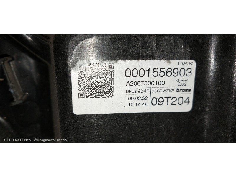 Recambio de elevalunas trasero izquierdo para mercedes clase c (w206) familiar (2021 - ...) c 220 d referencia OEM IAM A20673001