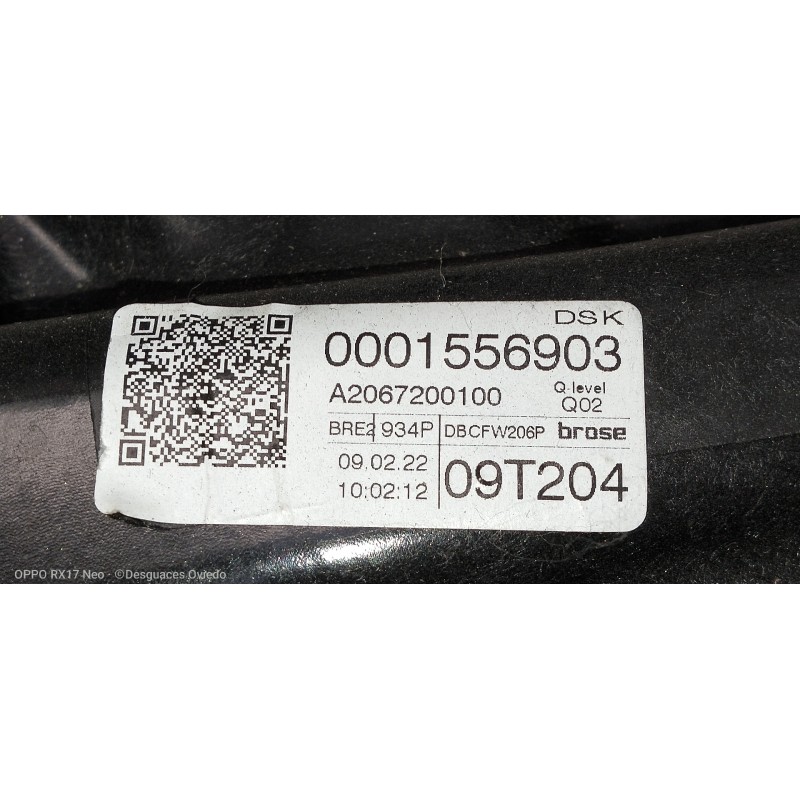 Recambio de elevalunas delantero izquierdo para mercedes clase c (w206) familiar (2021 - ...) c 220 d referencia OEM IAM A206720
